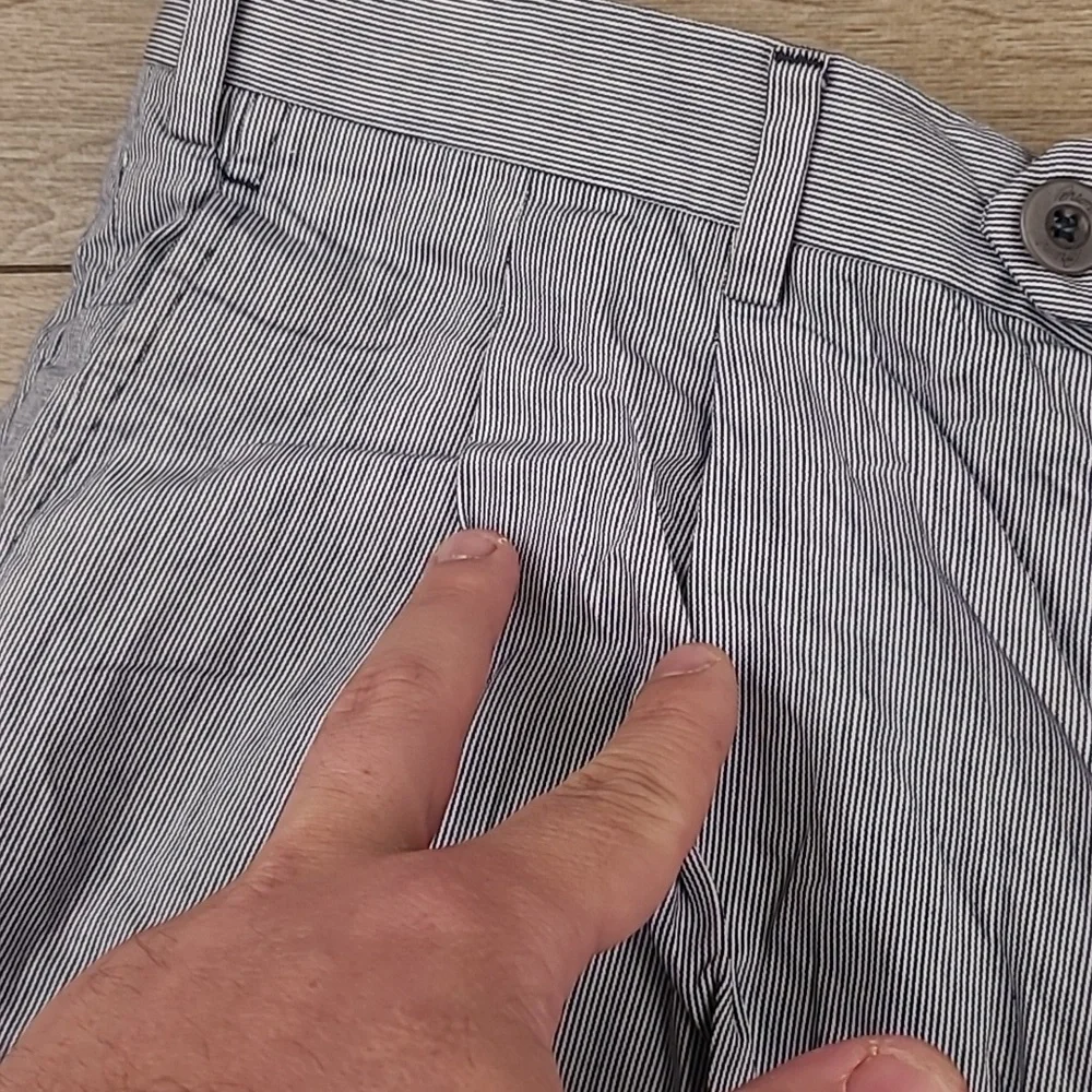 BRIONI Bermuda Light Grey Blue Sz 36 Mens Casual Double Pleated Trouser‎ Shorts